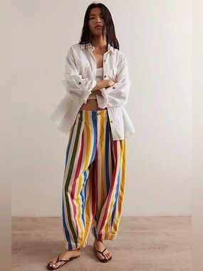 We The Free by Free People Ridley Baja Pull-On Trousers Barrel Pant S